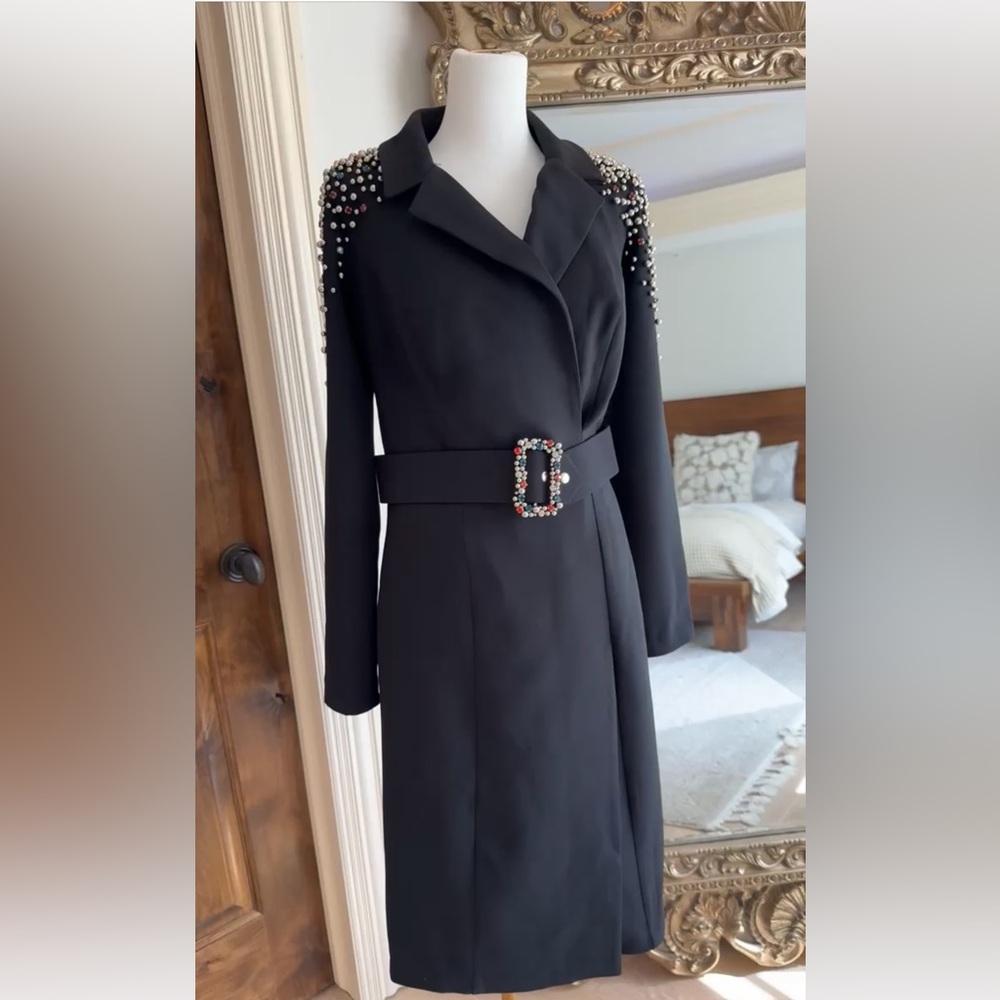 Black dress with rhinestones details size S